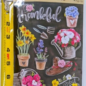 Garden Flowers Pots Thankful Pop Up 10pcs Stickers